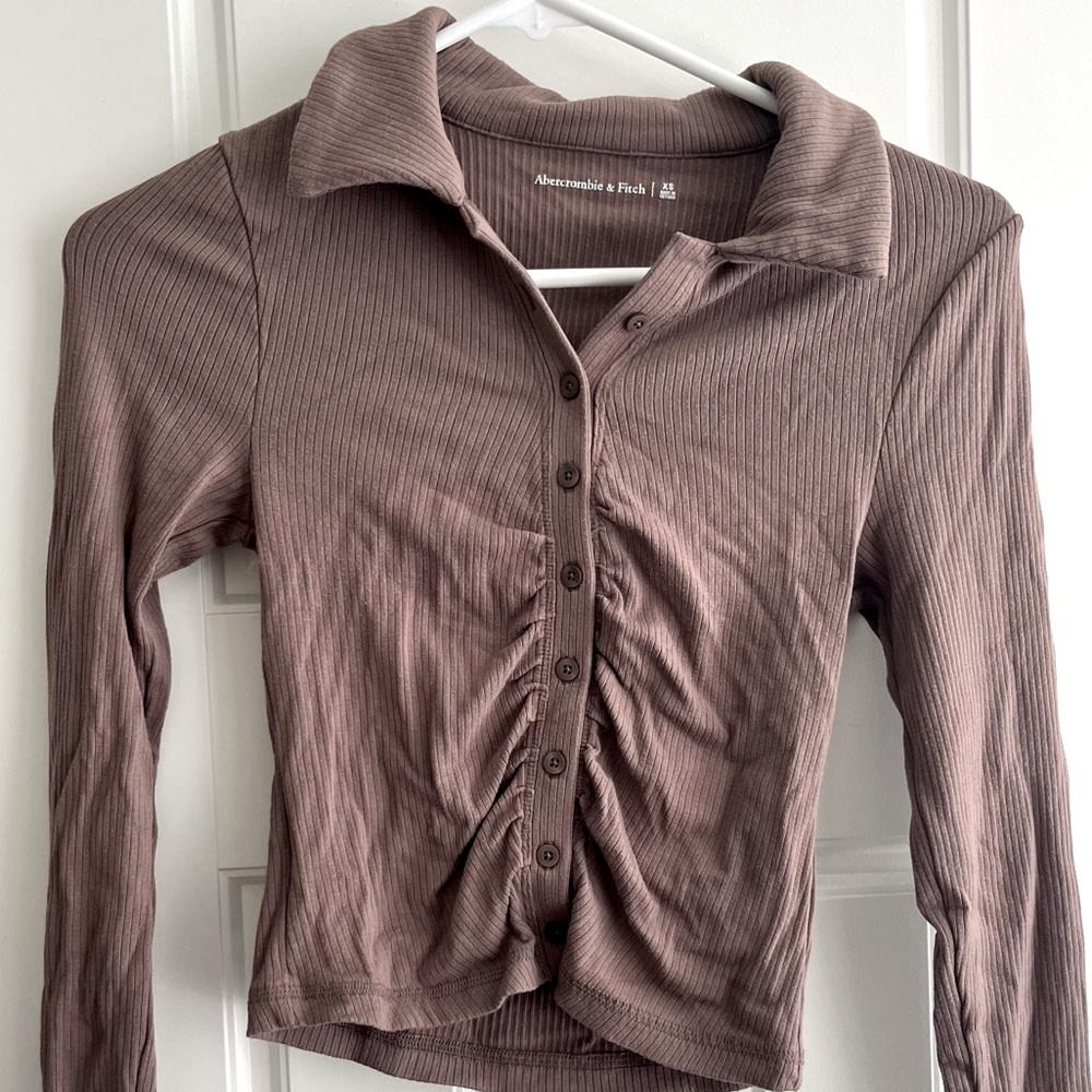 Abercrombie brown button up shirt